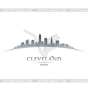 Город Кливленд Огайо горизонта силуэт белый - векторный дизайн