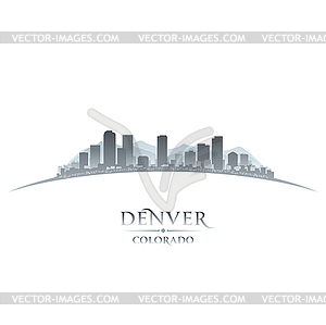 Denver Colorado city skyline silhouette white - vector clipart