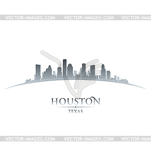 Houston Texas city skyline silhouette white - vector clipart