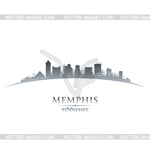 Memphis Tennessee city skyline silhouette white - vector image