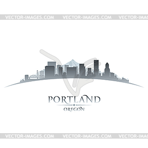 Portland Oregon city skyline silhouette white - vector image