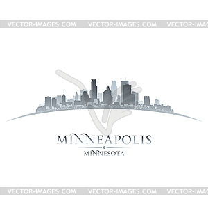 Minneapolis Minnesota city skyline silhouette - vector image