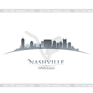 Nashville Tennessee city skyline silhouette white - vector clipart