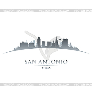 San Antonio Texas city skyline silhouette white - vector clipart