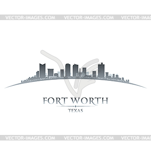 Fort Worth Texas city skyline silhouette white - vector image