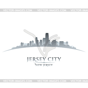 Jersey city New Jersey skyline silhouette white - vector image