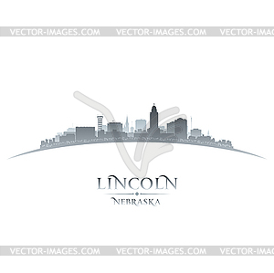 Lincoln Nebraska city silhouette white background - vector clipart