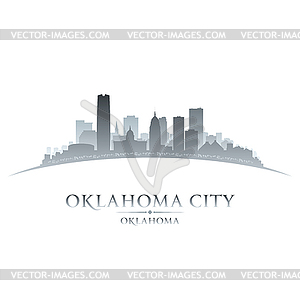 Oklahoma city silhouette white background - vector image