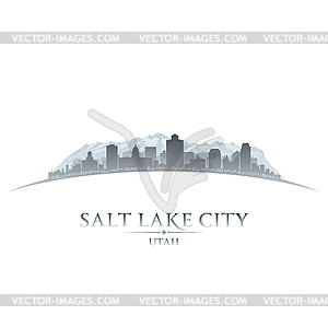 Город Солт-Лейк-Юта силуэт на белом фоне - клипарт в векторе