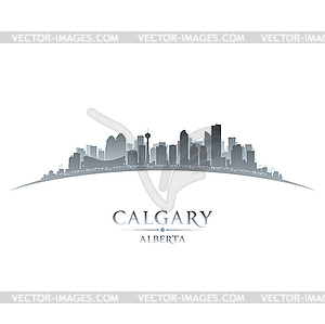 Calgary Alberta Canada city skyline silhouette whit - vector clip art