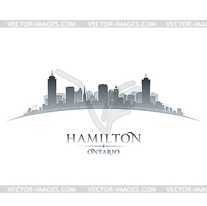 Hamilton Ontario Canada city skyline silhouette - vector image