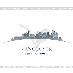 Vancouver British Columbia city skyline silhouette - vector image