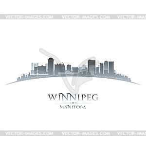 Winnipeg Manitoba Canada city skyline silhouette - vector clipart