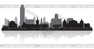 Albany New York city skyline silhouette - vector clipart