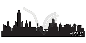 Albany New York city skyline silhouette - vector image