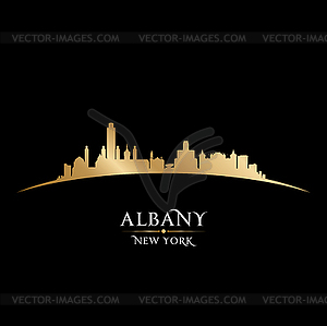 Albany New York city silhouette black background - vector clipart