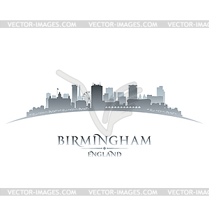 Birmingham England city skyline silhouette white - vector clipart