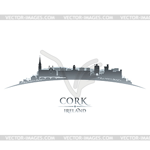 Корк Сити Ирландия горизонта силуэт белый - векторный клипарт EPS