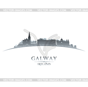 Galway Ireland city skyline silhouette white - vector image