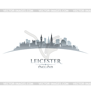 Leicester England city skyline silhouette white - vector clipart