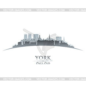 York England city skyline silhouette white - color vector clipart