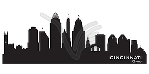 Cincinnati Ohio city skyline silhouette - vector image