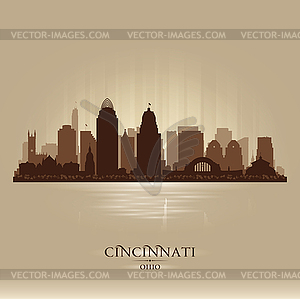 Cincinnati Ohio city skyline silhouette - vector clipart