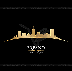 Fresno California city silhouette black background - vector clipart
