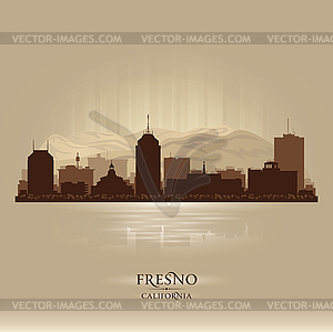 Fresno California city skyline silhouette - vector image