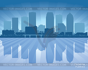 Tampa Florida city skyline silhouette - vector image