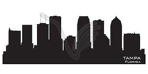 Tampa Florida city skyline silhouette - vector image