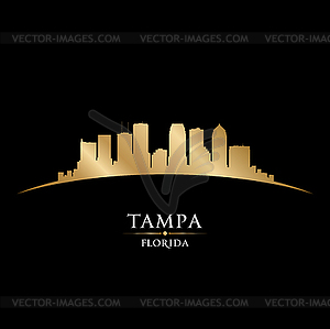 Tampa Florida city silhouette black background - vector clip art