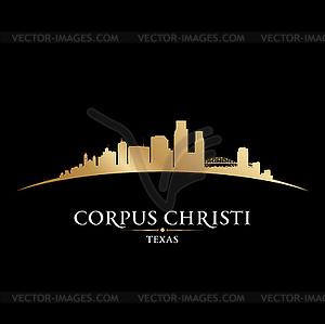 Corpus Christi Texas city silhouette black - vector clipart