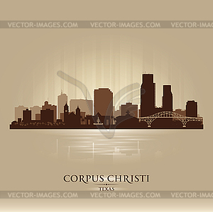 Corpus Christi Texas city skyline silhouette - vector image