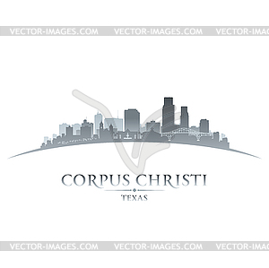 Corpus Christi Texas city silhouette white - vector image