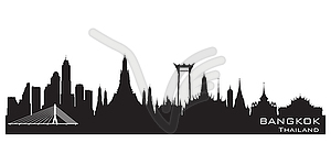 Bangkok Thailand city skyline silhouette - royalty-free vector image