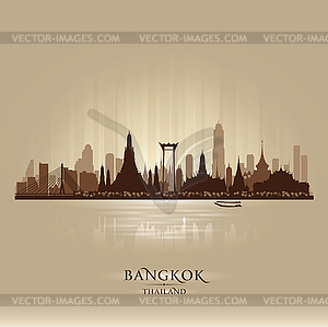 Bangkok Thailand city skyline silhouette - vector clip art