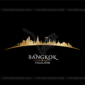 Bangkok Thailand city skyline silhouette black - vector clipart