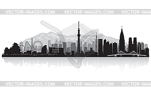 Tokyo Japan city skyline silhouette - vector image