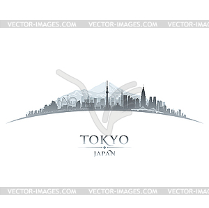 Tokyo Japan city skyline silhouette white background - vector image