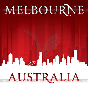 Город Мельбурн Австралия горизонта силуэт красный - графика в векторе