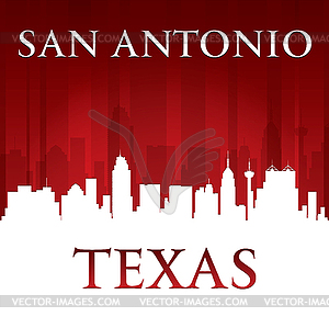 San Antonio Texas city skyline silhouette red - vector clipart / vector