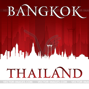 Bangkok Thailand city skyline silhouette red - vector clip art
