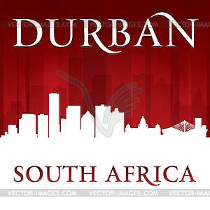 Durban South Africa city skyline silhouette red - royalty-free vector clipart