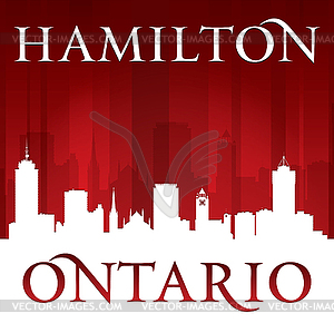 Hamilton Ontario Canada city skyline silhouette - vector image