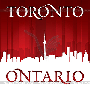 Toronto Ontario Canada city skyline silhouette red - vector clip art