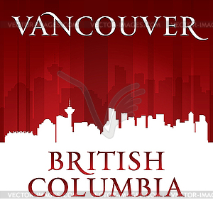 Vancouver British Columbia city skyline silhouette - vector clipart