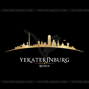 Yekaterinburg Russia city skyline silhouette black - vector image