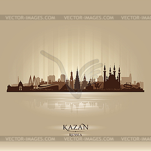 Казань Россия горизонт силуэт города - изображение в векторном виде