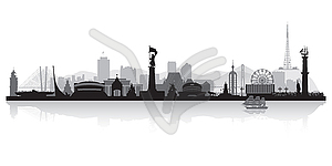 Vladivostok Russia city skyline silhouette - royalty-free vector clipart